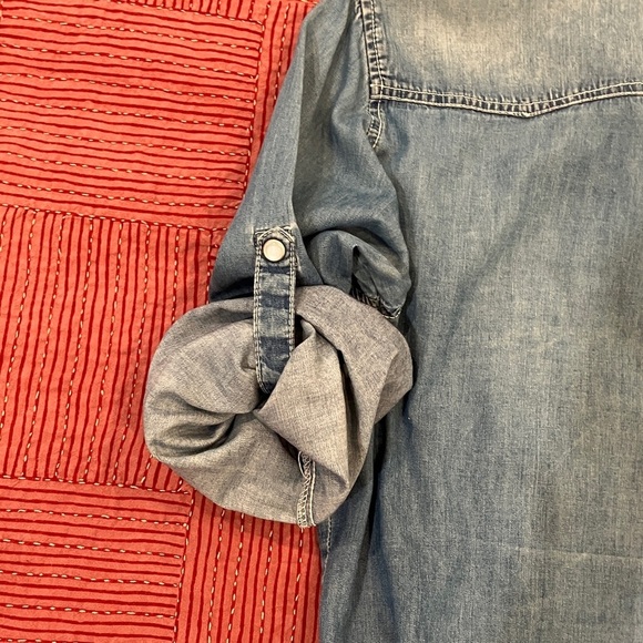 Warehouse One women’s small Light Blue fade Denim Shirt - Picture 5 of 14